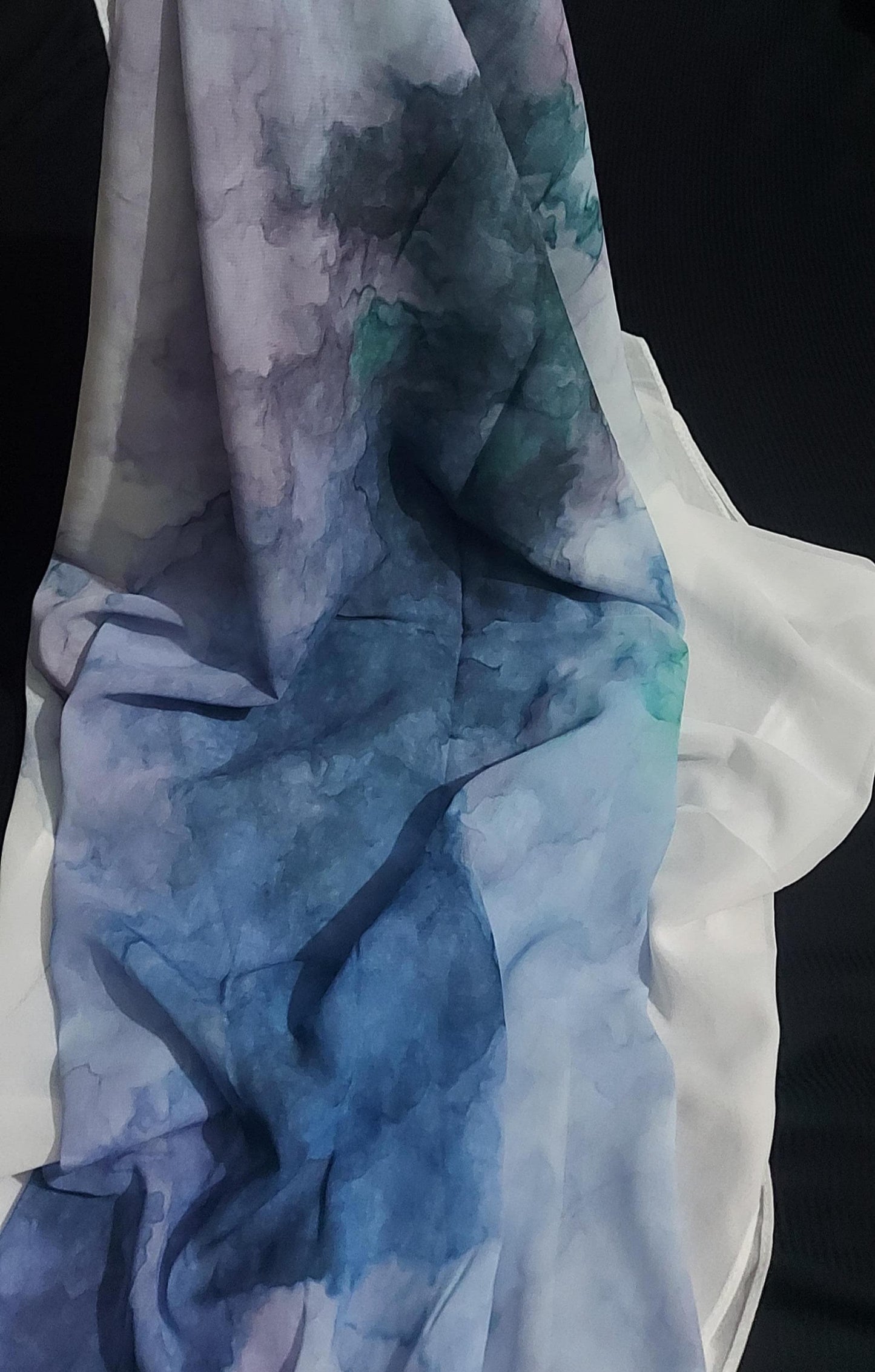 3d georgette-Fluid blue