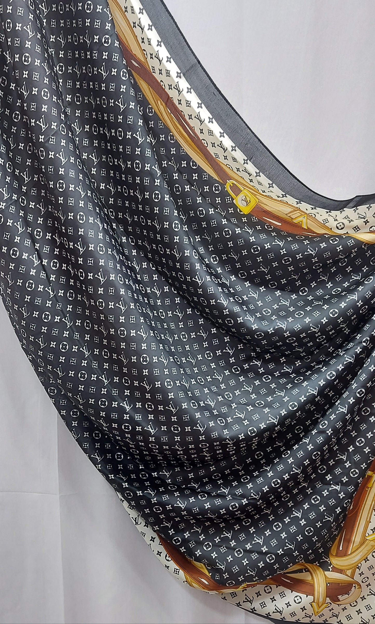 Printed Silk-Monogram Black