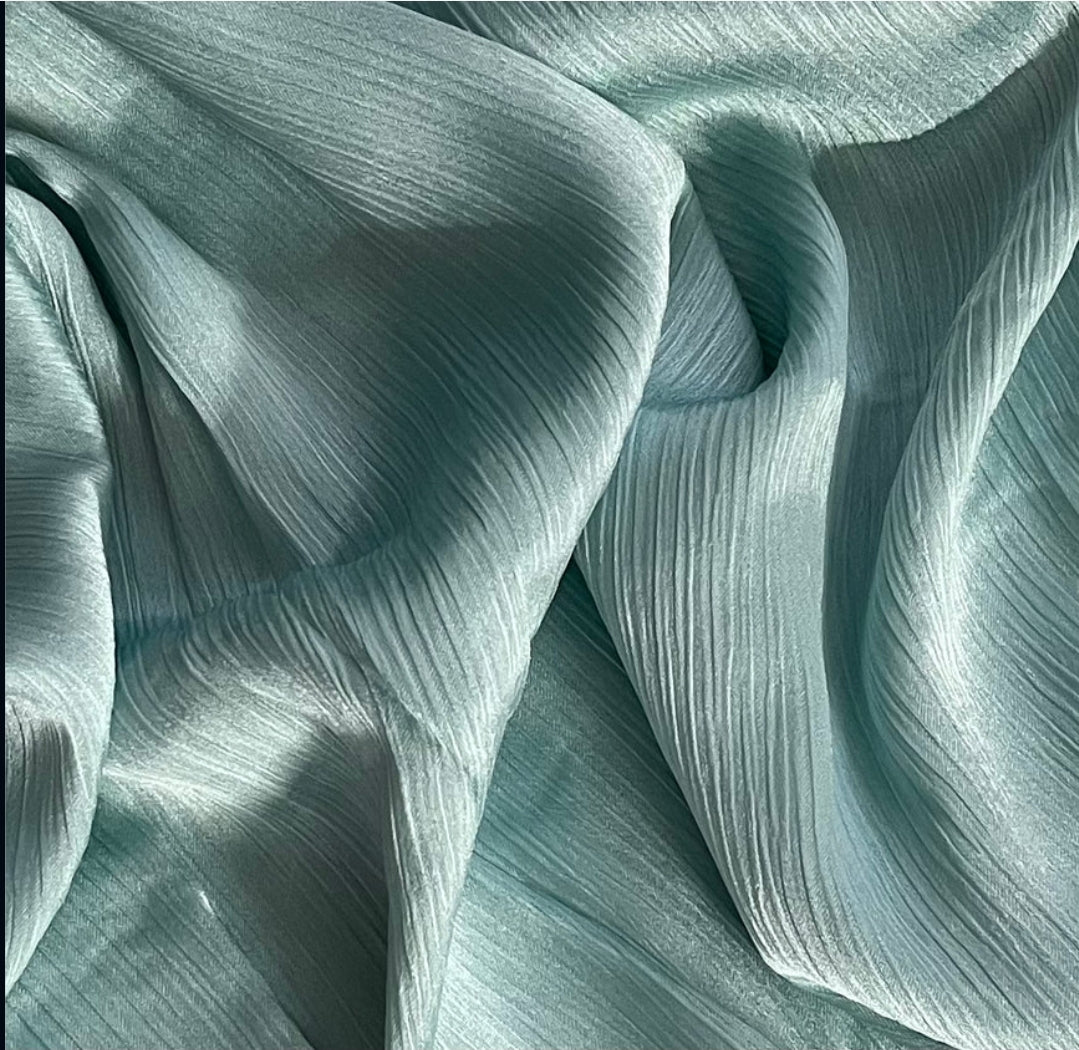 Metallic Silk-Aqua blue