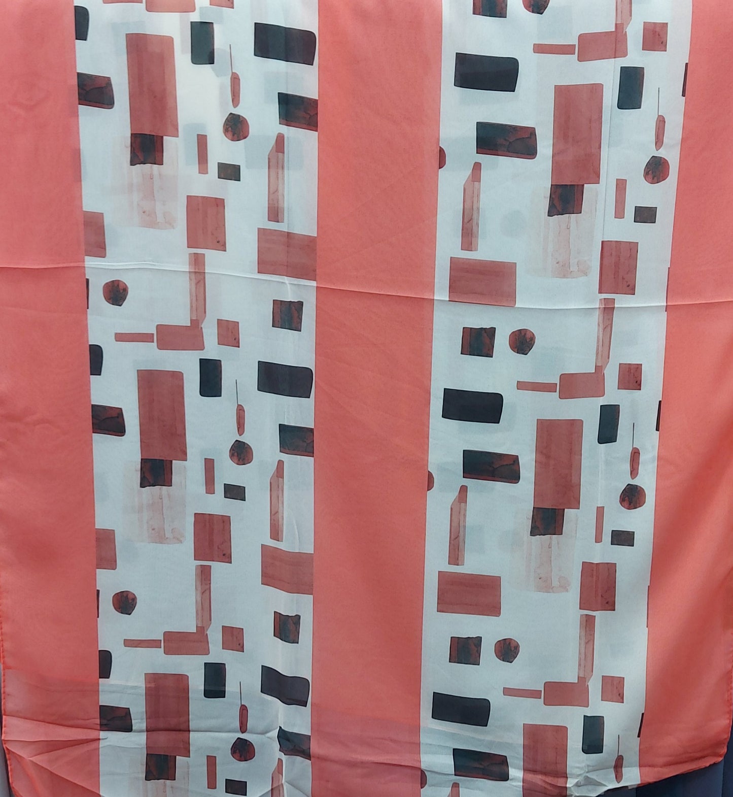 3D georgette-Boxed Peach