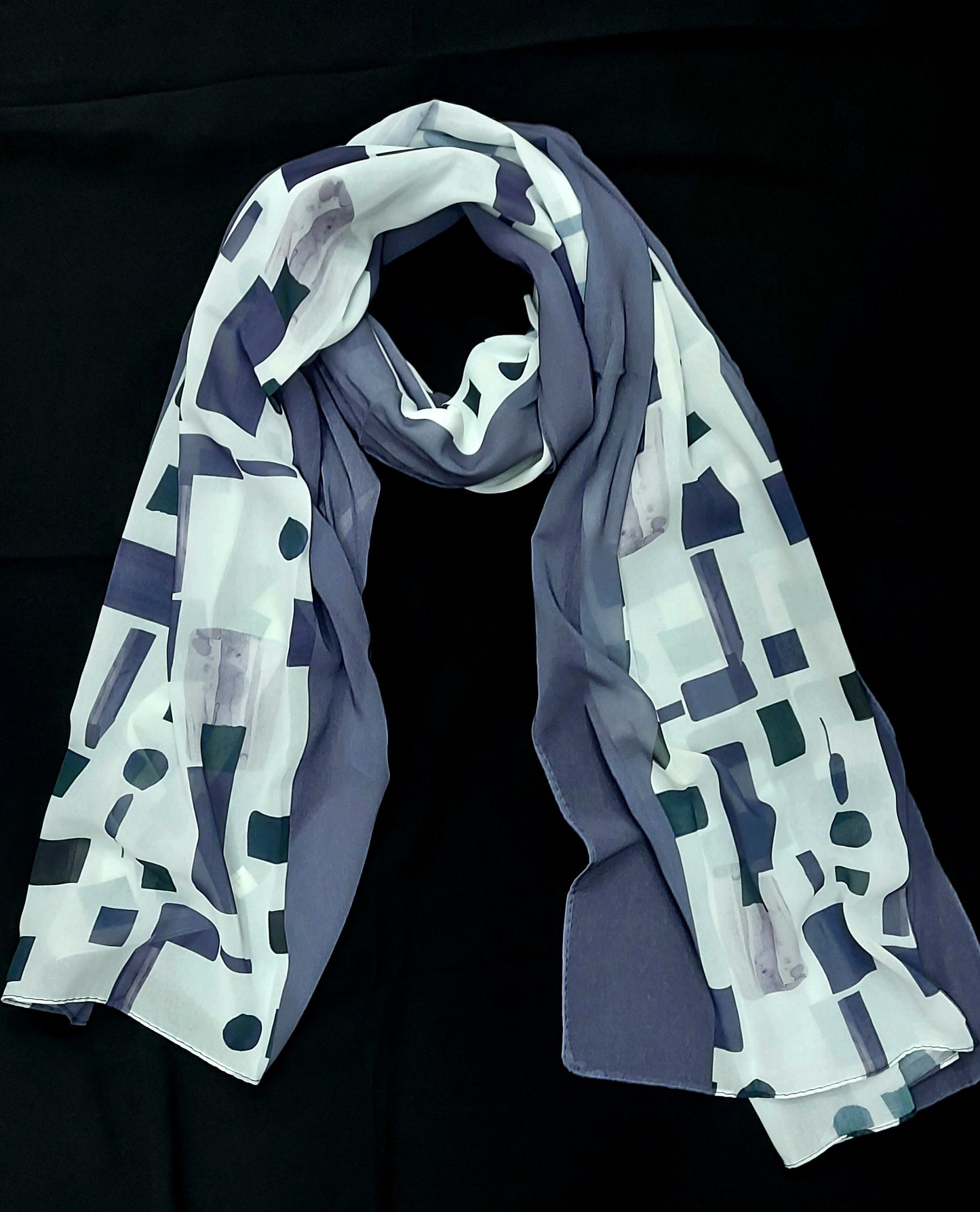 3D georgette-Boxed purple