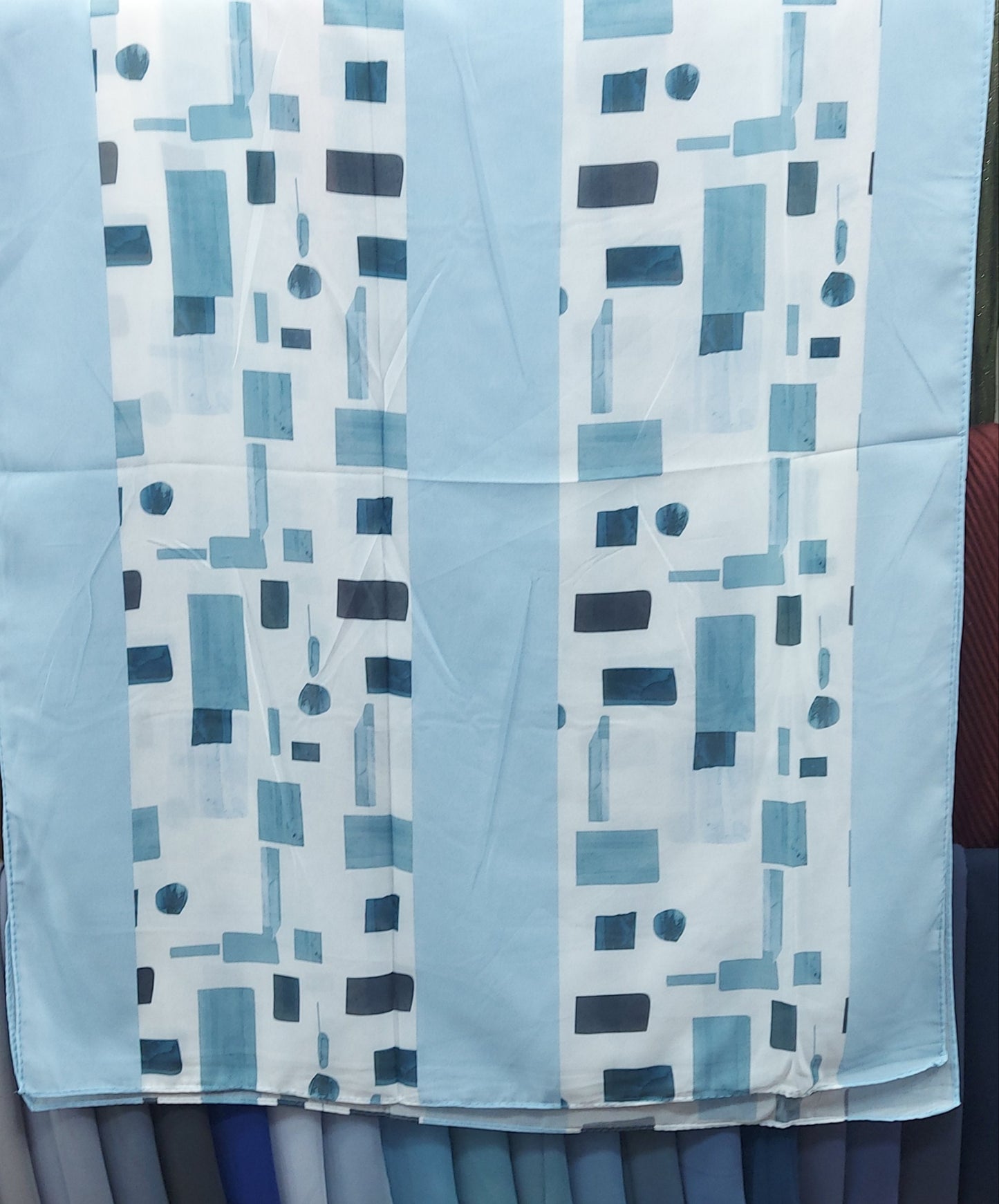 3D georgette-Boxed blue