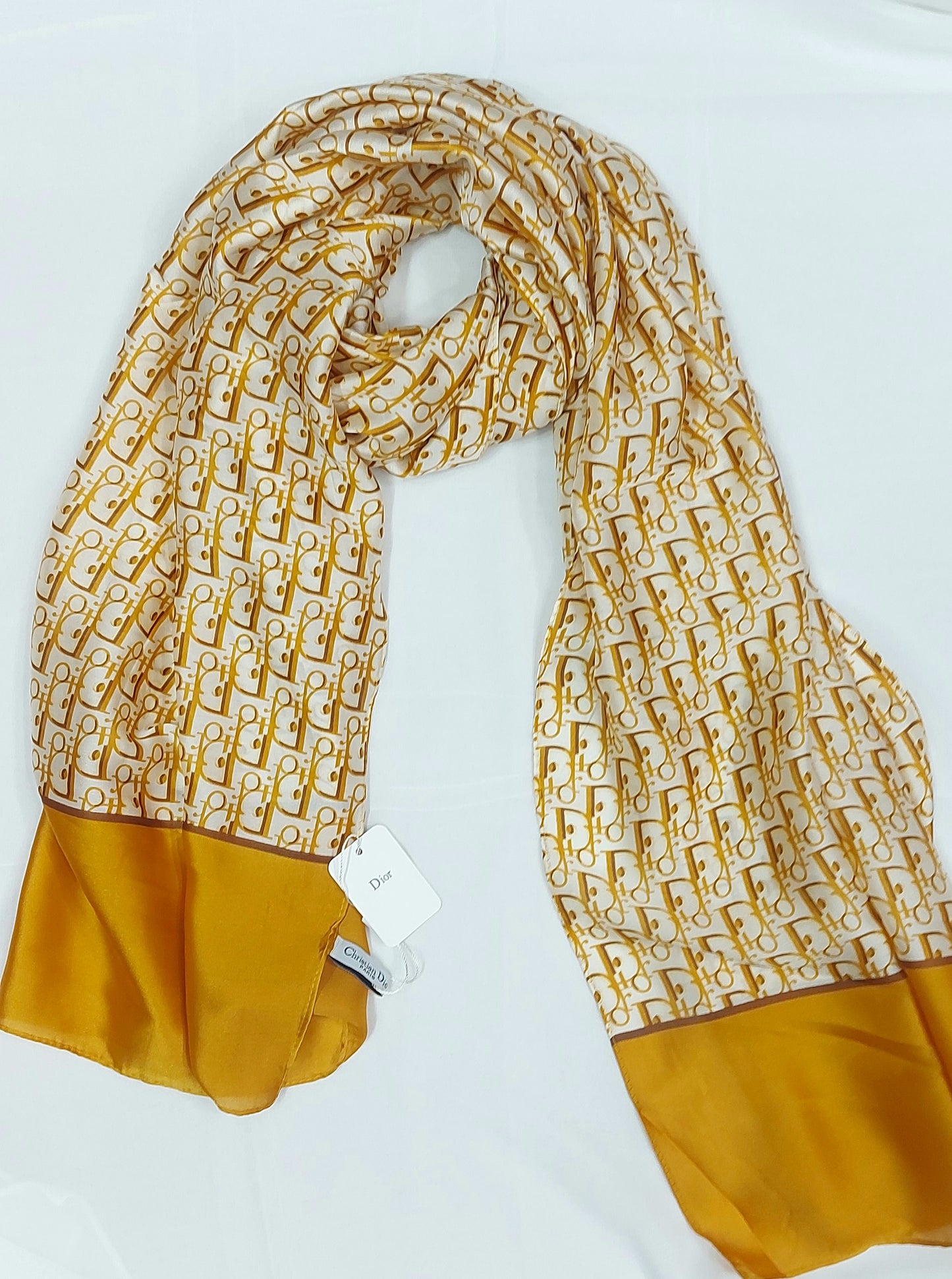 Printed Silk-Oblique Mustard