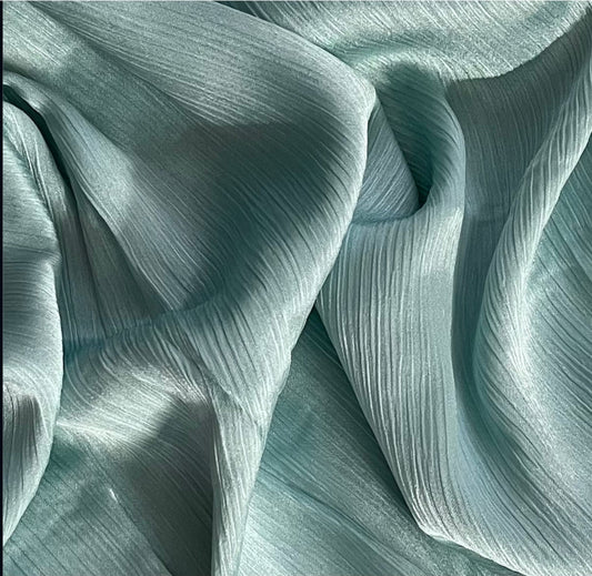 Metallic Silk-Aqua blue
