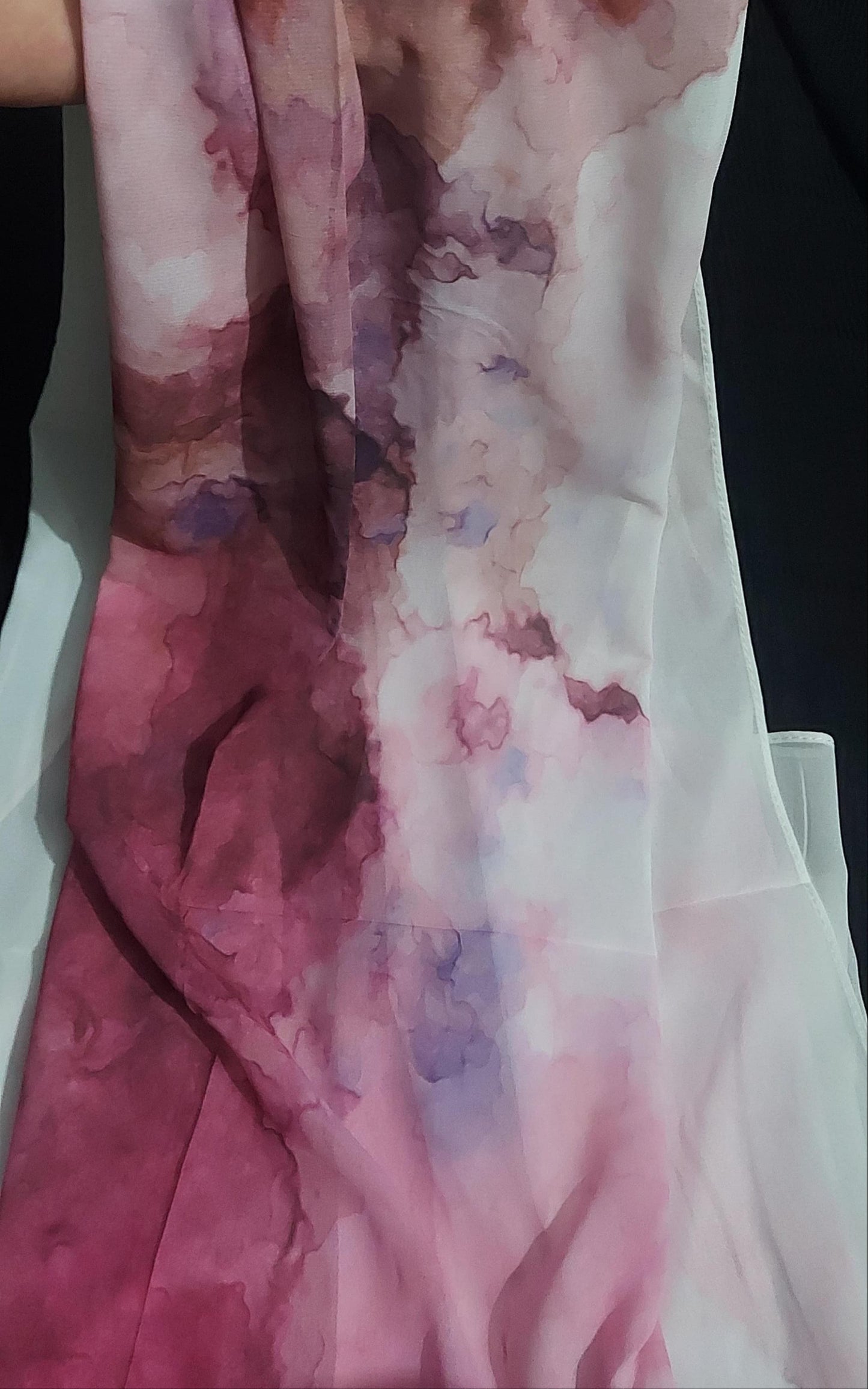 3D georgette-Fluid pink