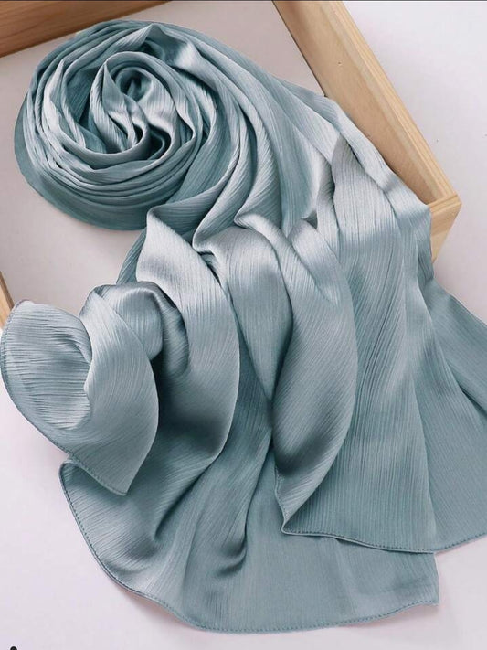 Metallic Silk-Hazy blue