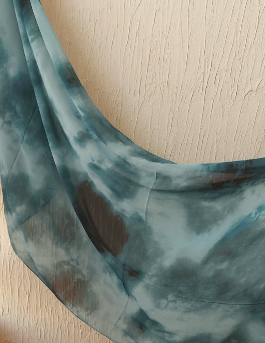 3D georgette-Steamy green