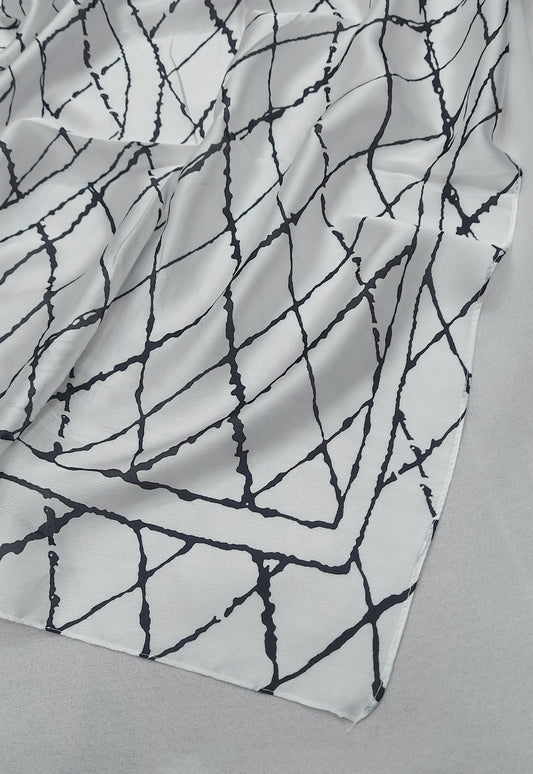 Printed Silk-Grid White