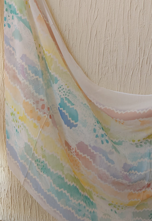 3D georgette-Rainbow