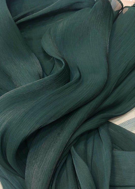 Organza Silk-Dark green