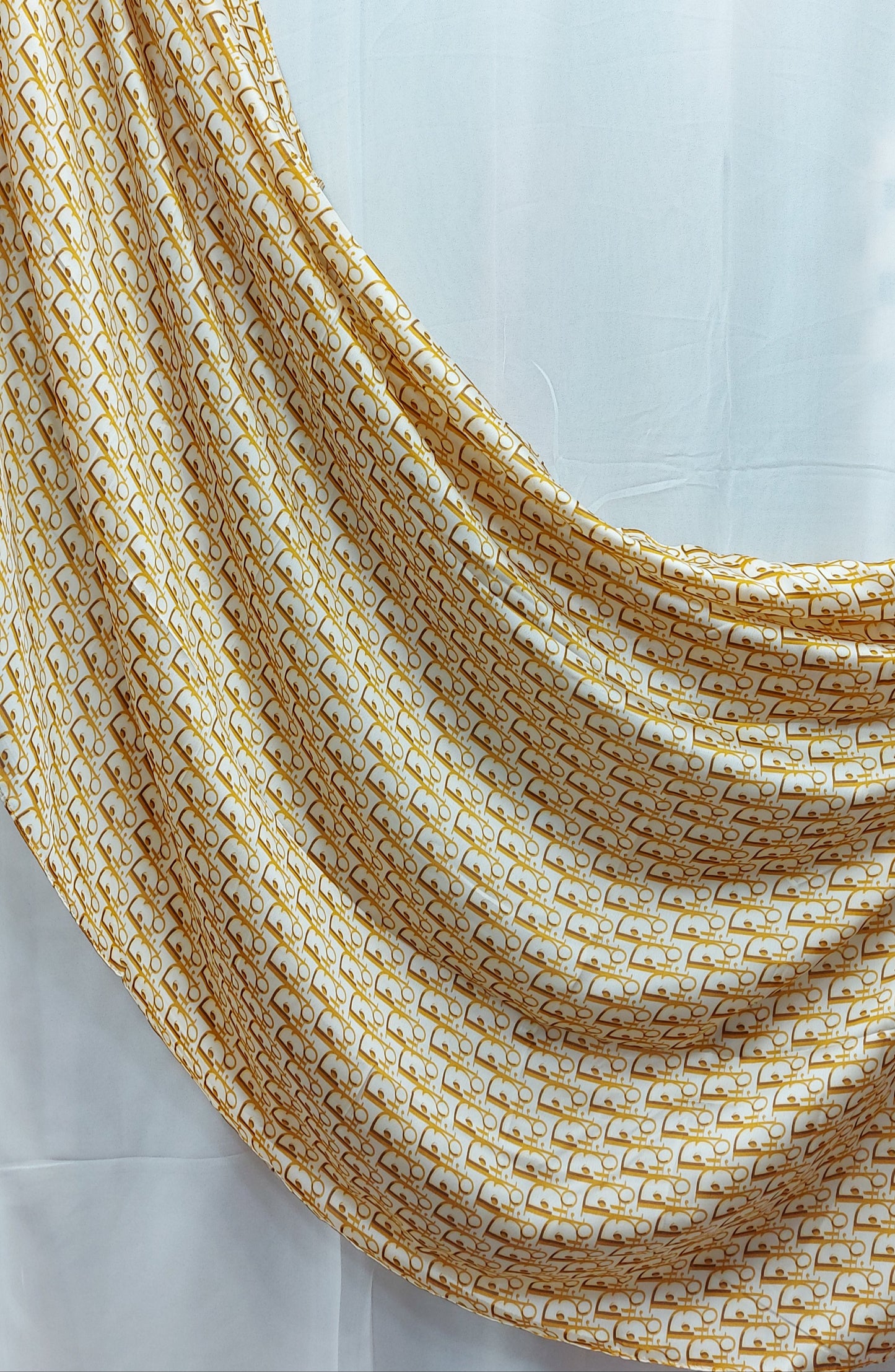 Printed Silk-Oblique Mustard